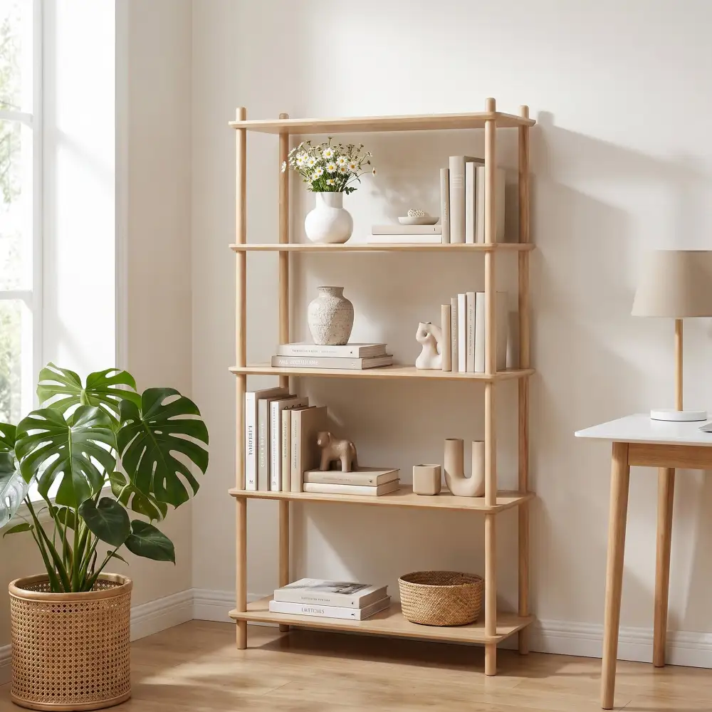 Open Concept Wood Frame Open Storage Bookshelf