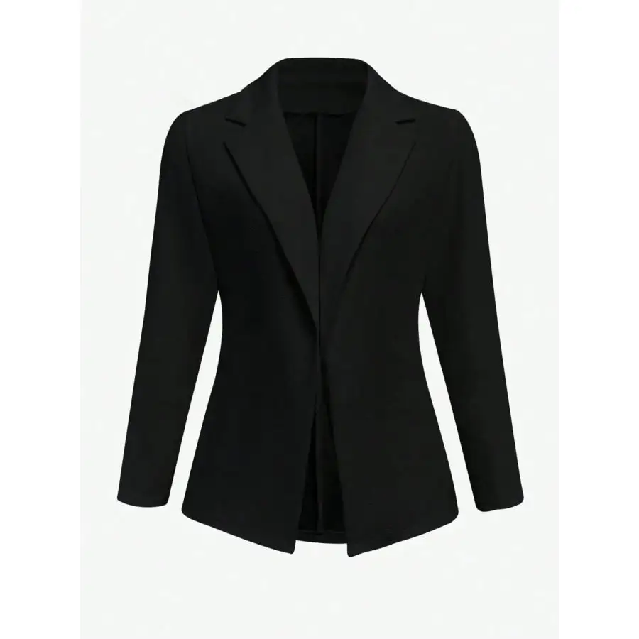 Lapel Collar Open Front Blazer Jacket