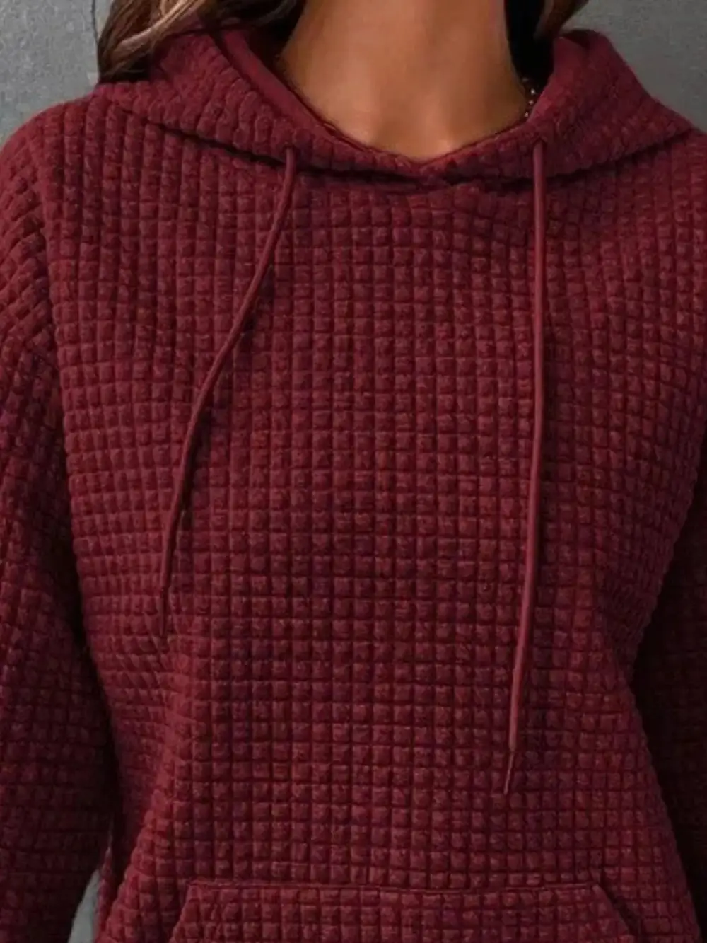 Textured Kangaroo Pocket Hoodie
