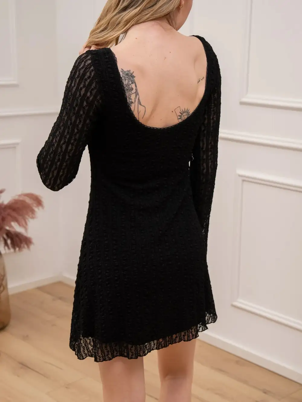 Lattice Mini Lace Dress