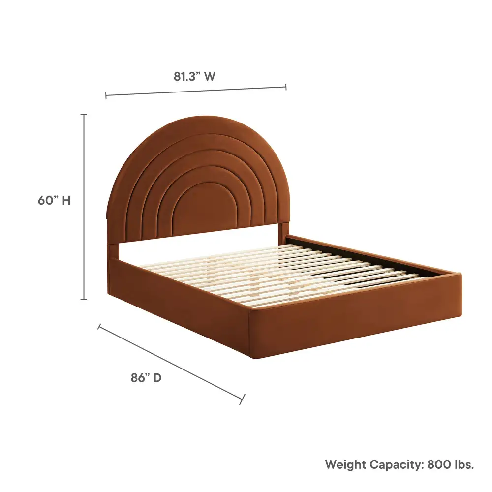 Arched Performance Velvet Platform Bed