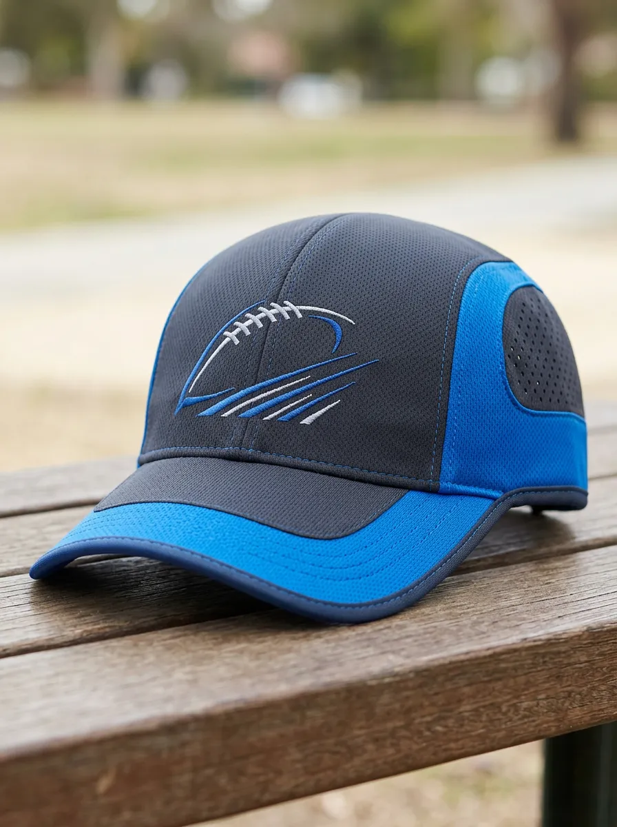 Unisex American Football Fan Blue Grey Embroidered Sports Cap
