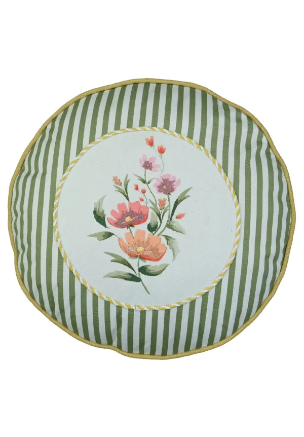 Striped Round Decorative Cushion Cover