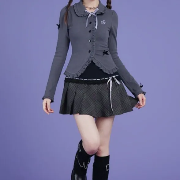 Plaid Pleated Skirt