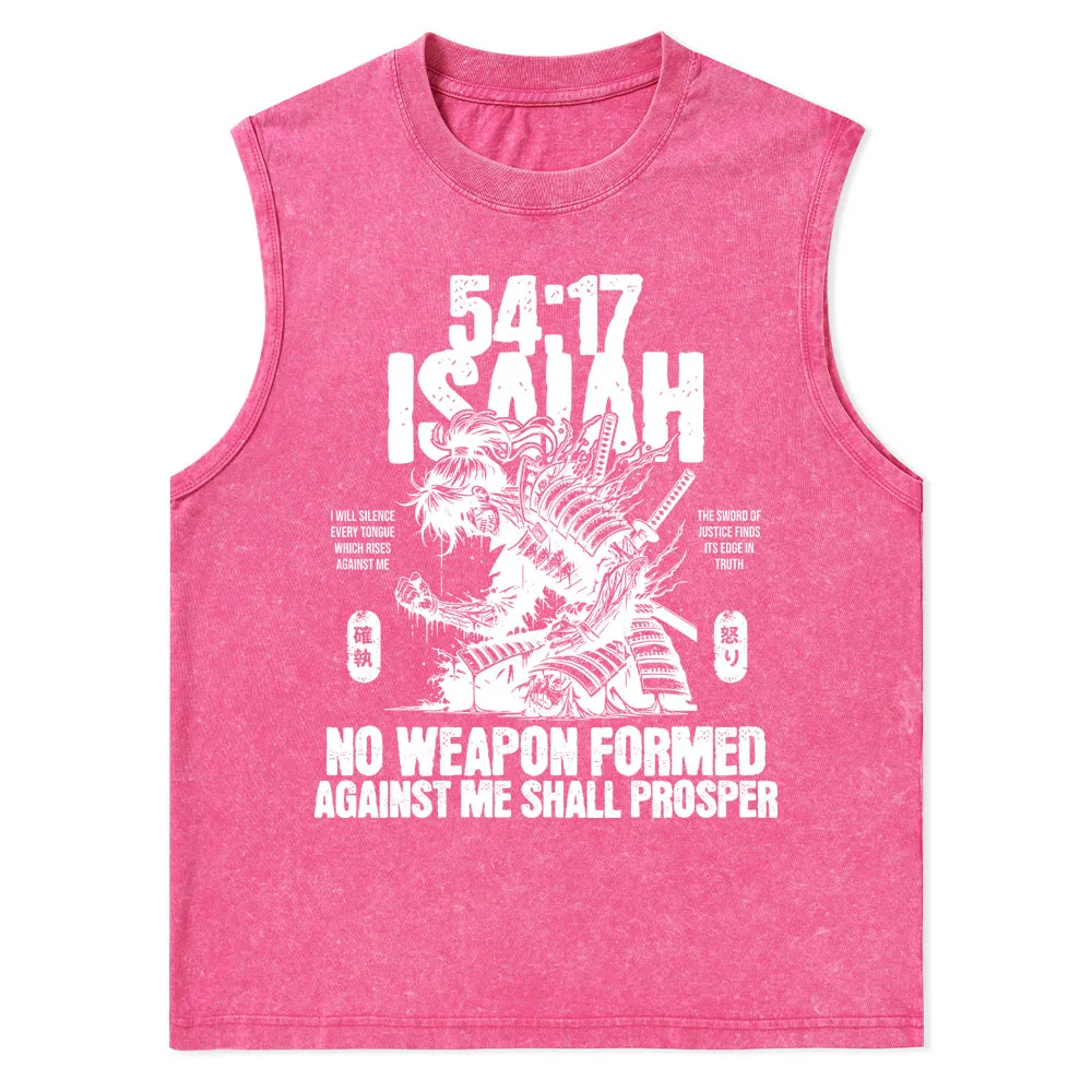 No Weapon Formed Against Me Shall Prosper Christian Washed Tank Top