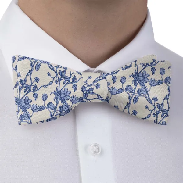 Floral Toile Motif Bow Tie