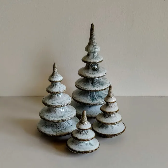 Recycled Clay Tree Ornament Set