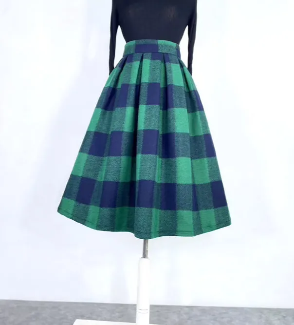 Structured Polished Everyday Casual Plaid Skirt