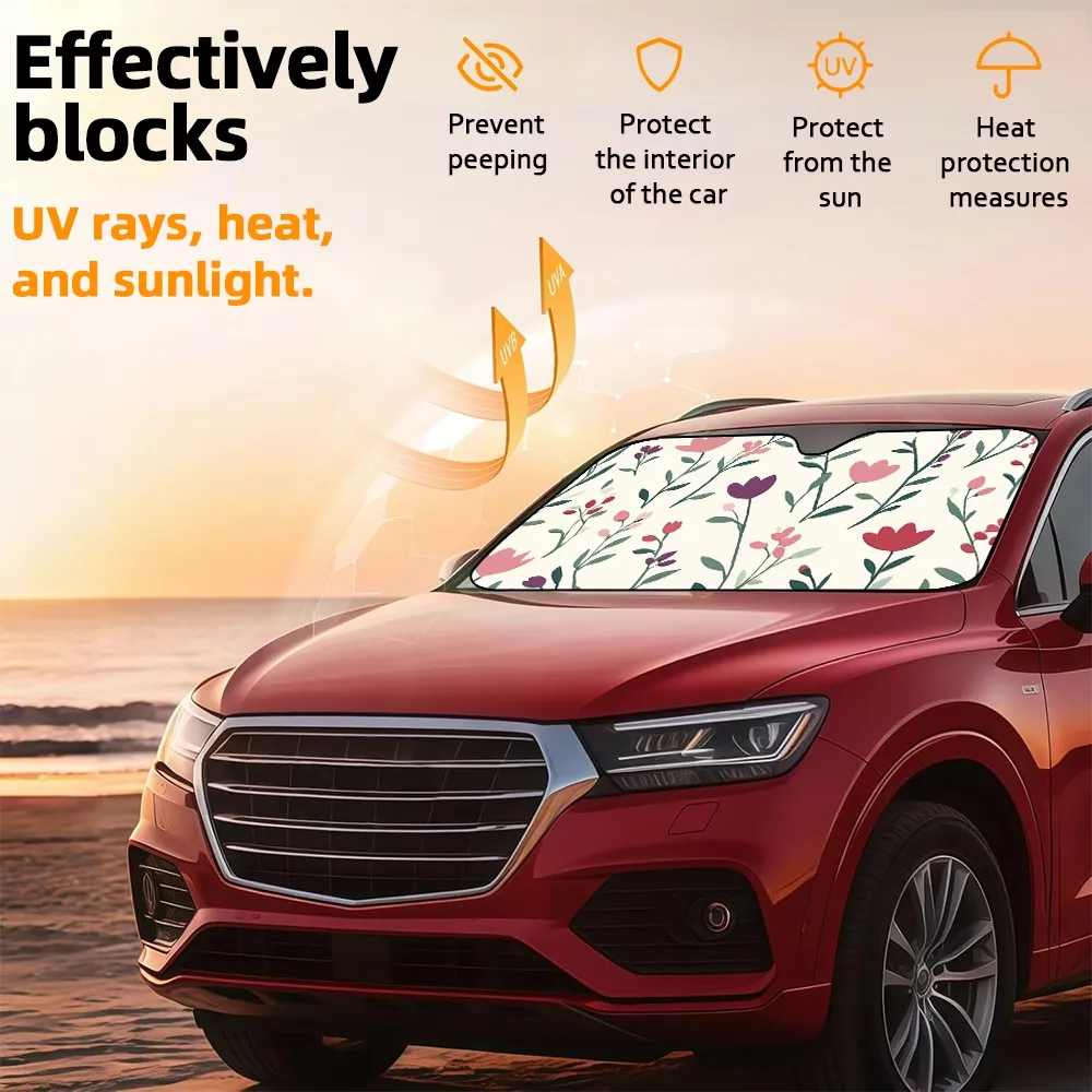 Floral Car Windshield Sunshade