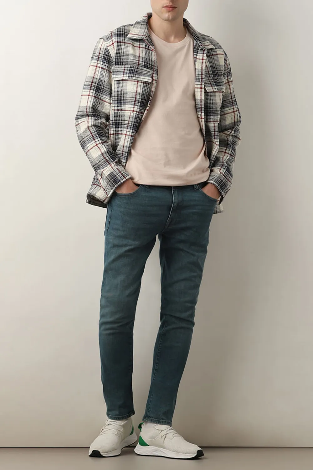 Blue Mid Rise Leon Slim Fit JEANS