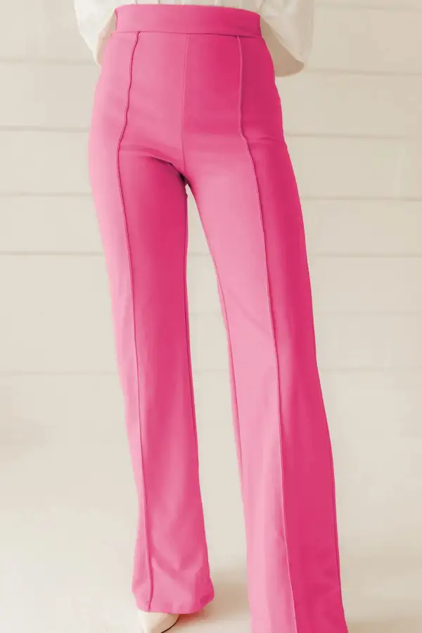Relaxed High Waist Straight Leg Pants