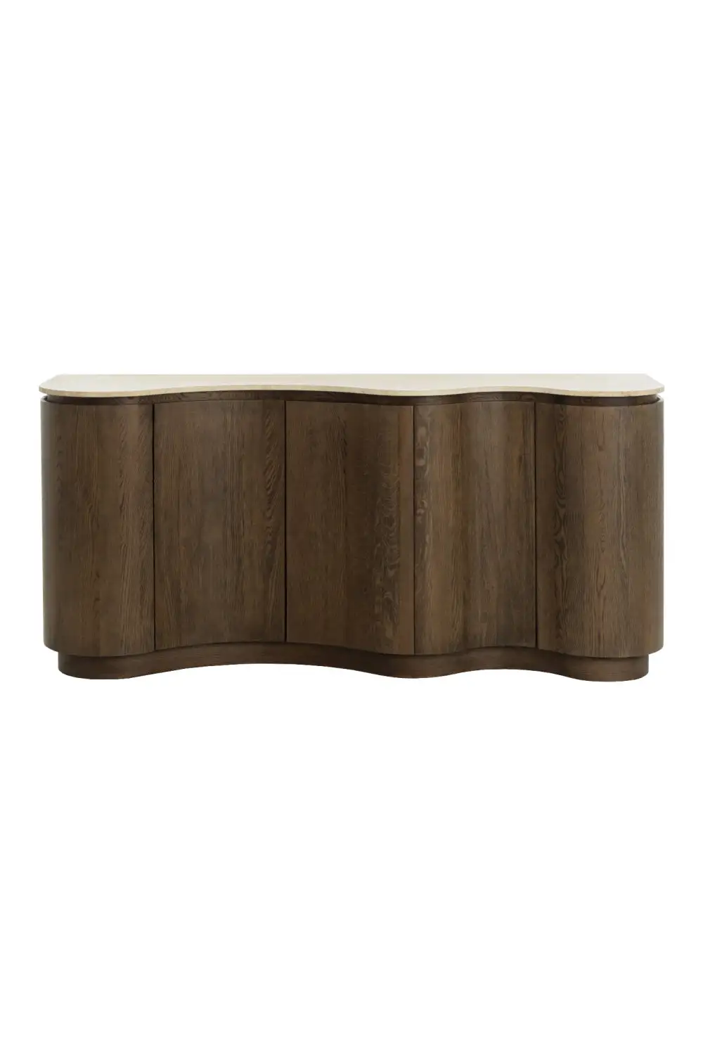 Solid Oak Sideboard with Travertine Top