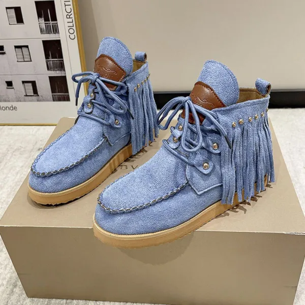 Round Toe Fringe Boots