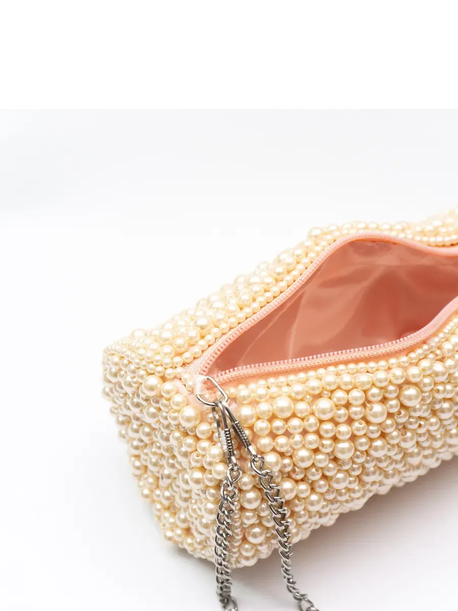Junia Pearl-Embellished Cylindrical Chain Shoulder Bag