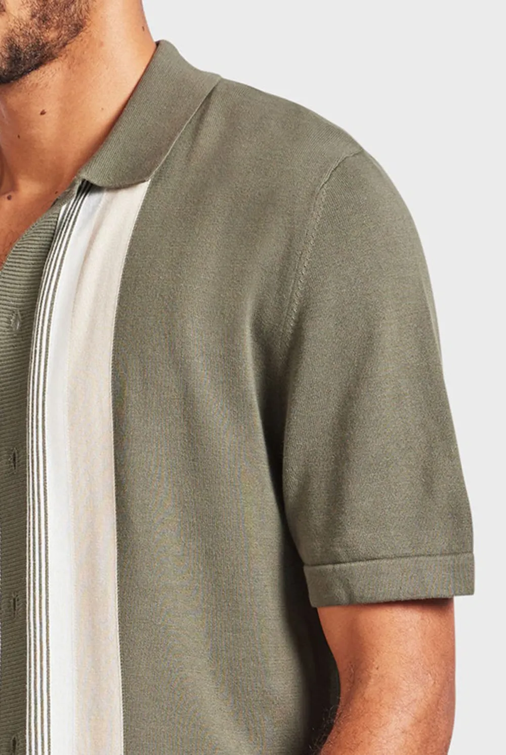 Minimalist Paneled Short Sleeve Linen Shirt