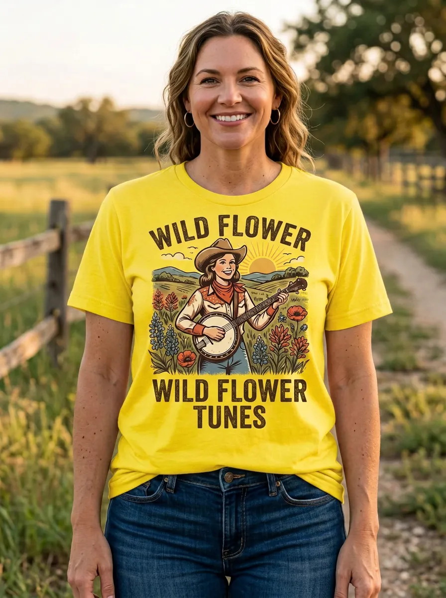 Festival Banjo Country Music Crewneck T-Shirt