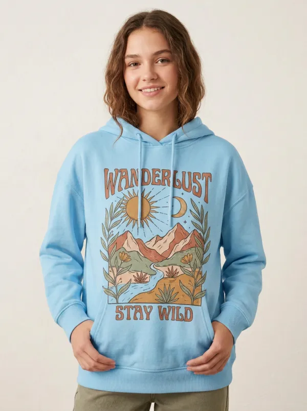 Wanderlust Nature Lover Mountain Sun Hoodie