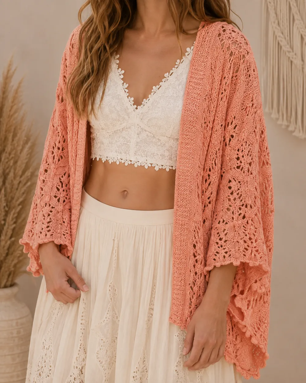 Open Knit Classic Cardigan