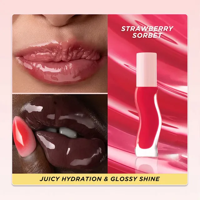 Water wave light sensitive mirror lip gloss with long-lasting makeup and color retention lip gloss