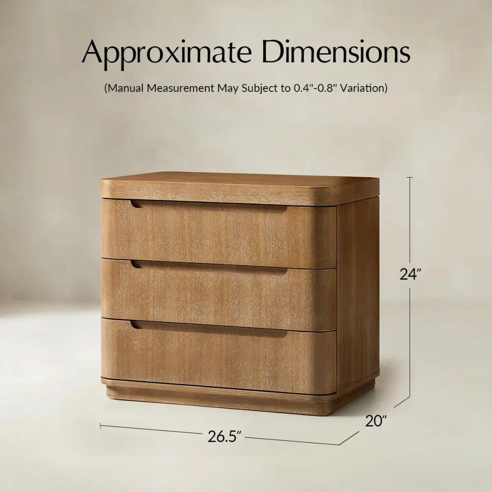 Modern Rubber Wood Nightstand