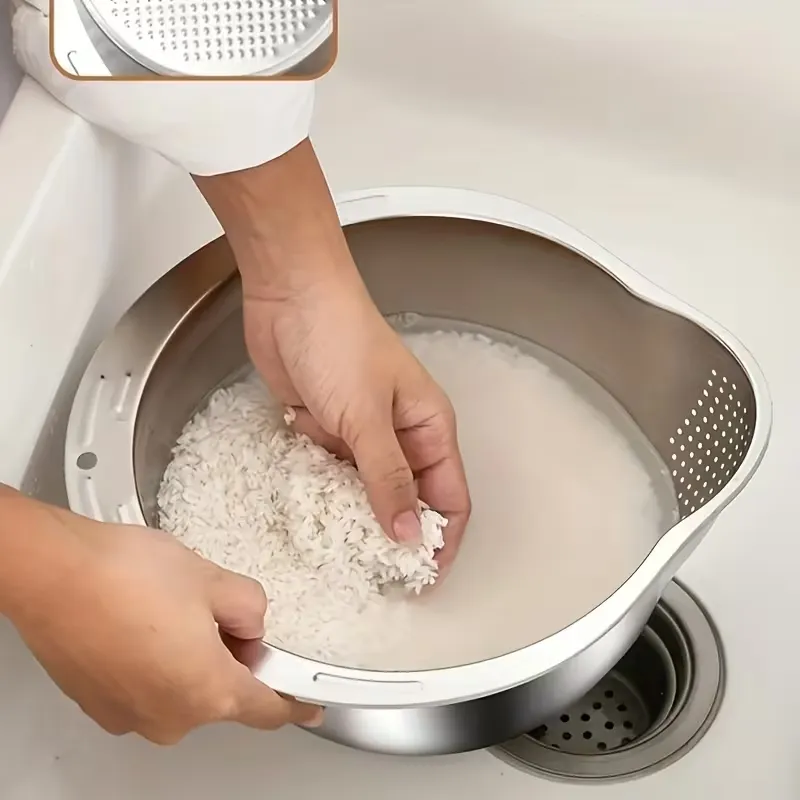 Stainless Steel Multi-Purpose Drain Colander Bowl