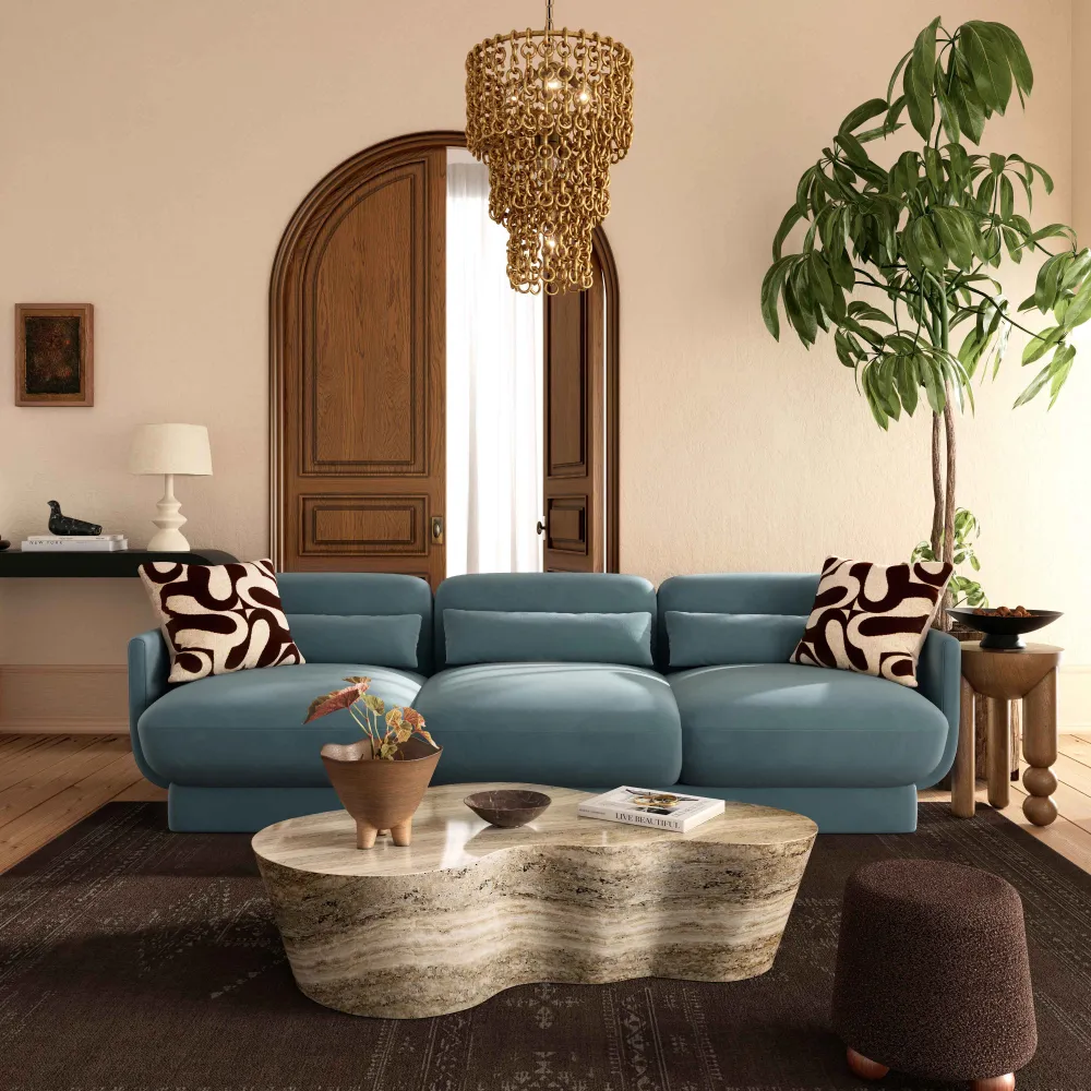 Velvet Upholstered Sofa