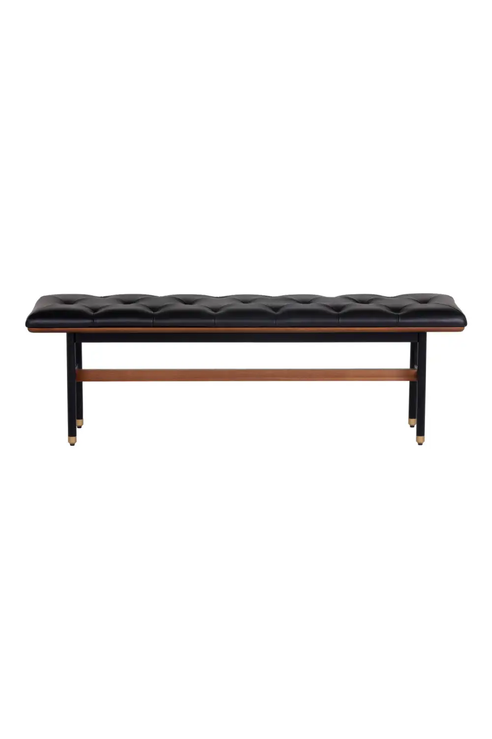Minimal Leather Accent Bench