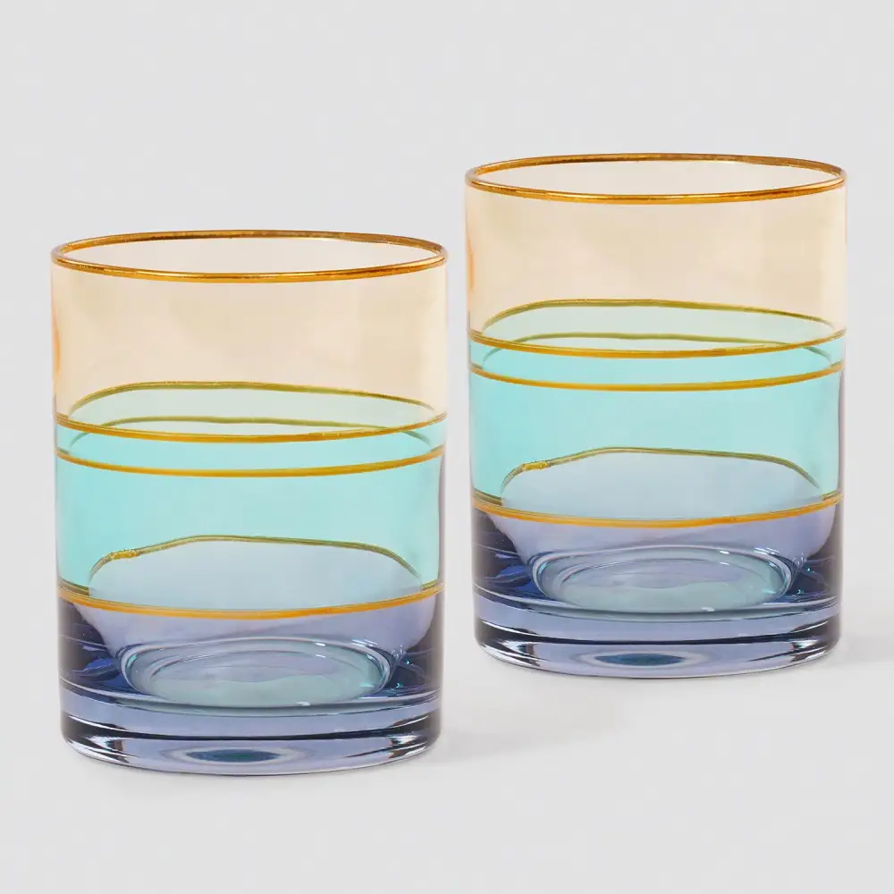 Blue Layered Drinking Glass Set