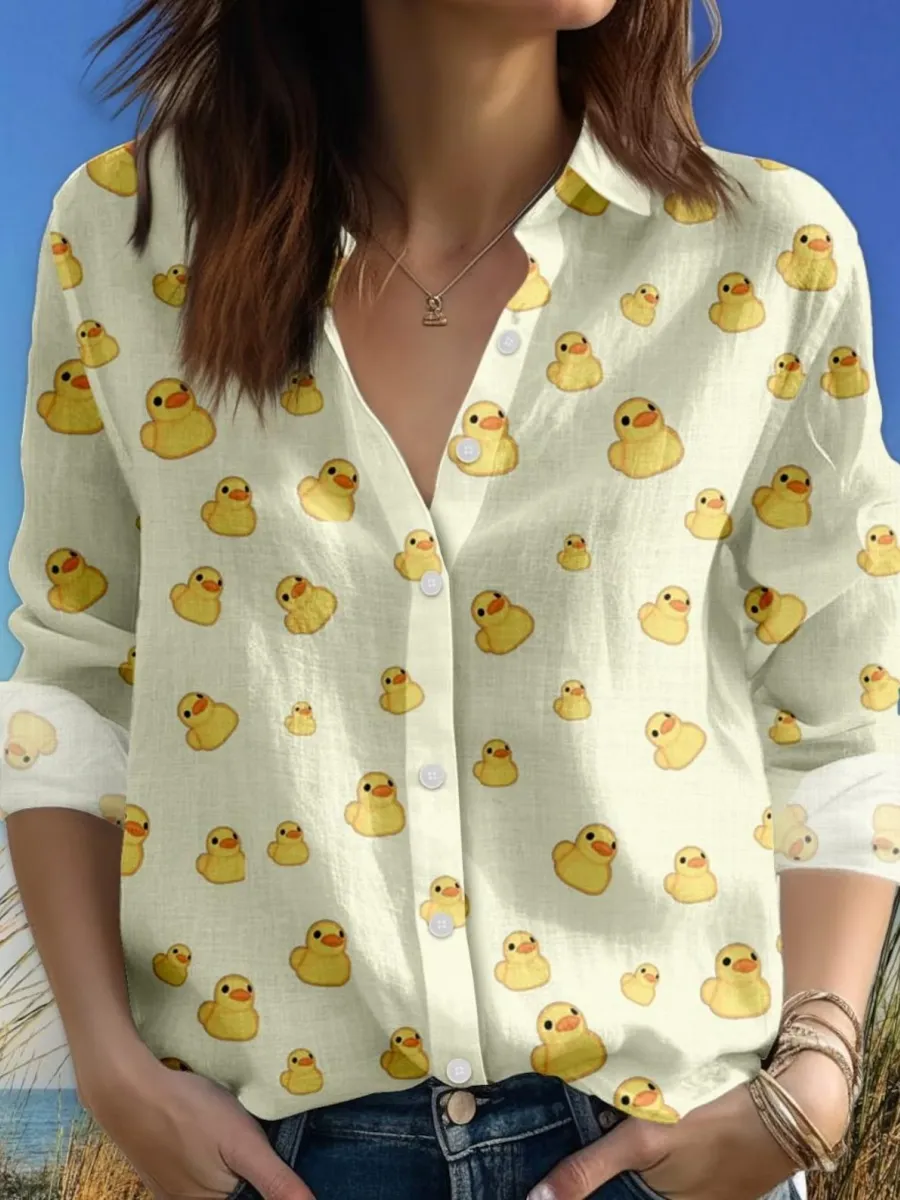 Duck Print Long Sleeve Shirt
