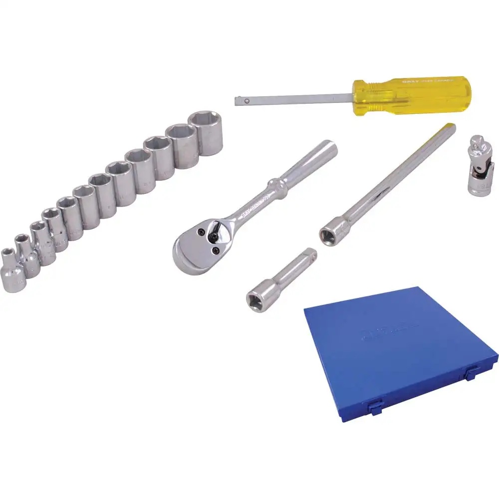 Deep Metric Socket And Ratchet Set