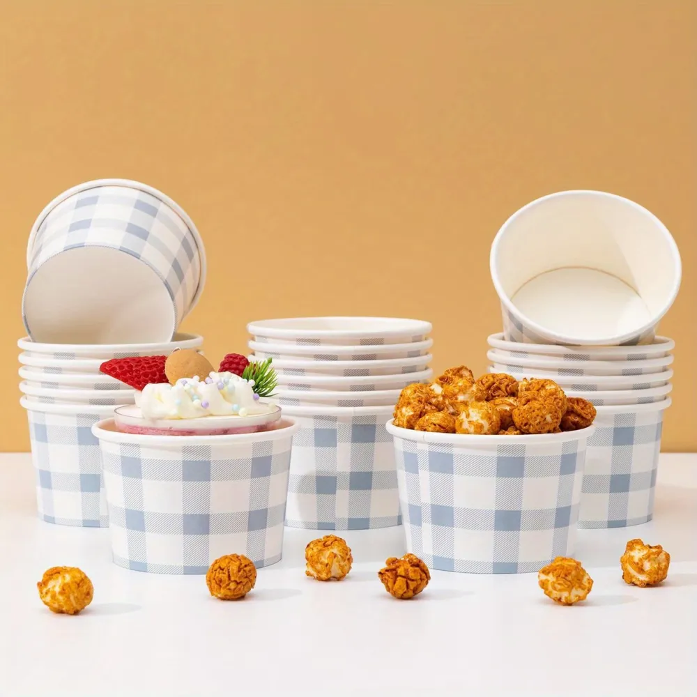 Gingham Paper Snack Cup