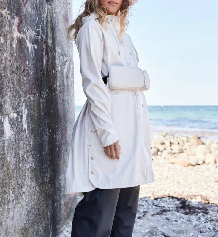 Waterproof Hooded Button-Front Raincoat