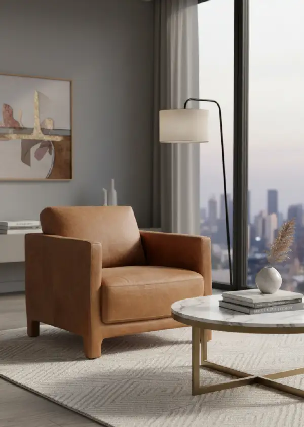 Bovine Leather Lounge Chair