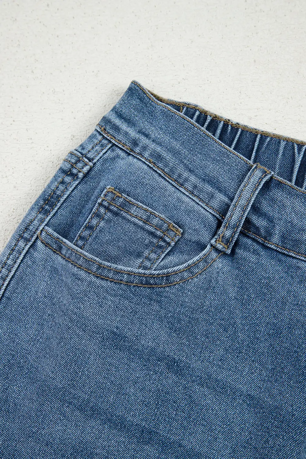Casual Ribbed Denim Jeans