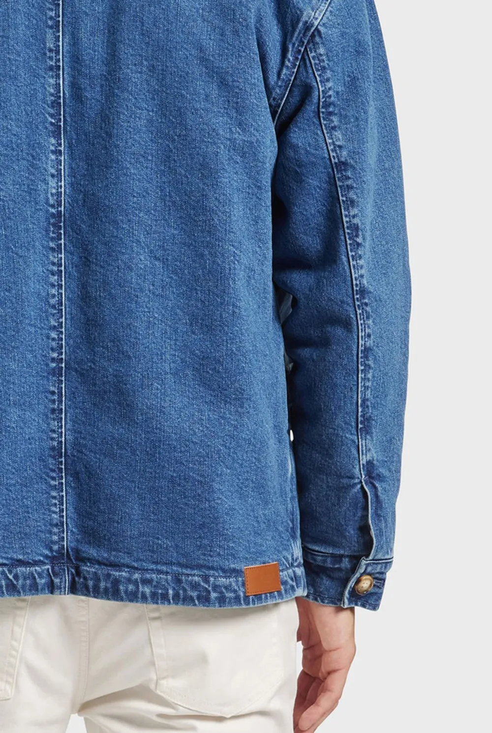 Fleece Lined Denim Button Front Jacket
