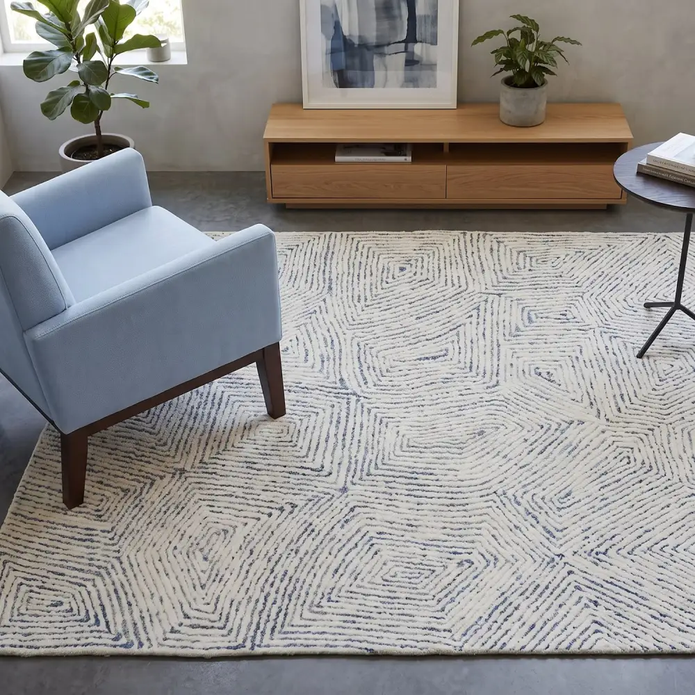 Hand-Tufted Wool & Denim Rug