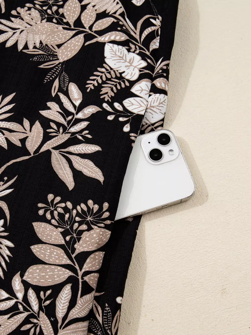 Printed Split Neck Mini Dress