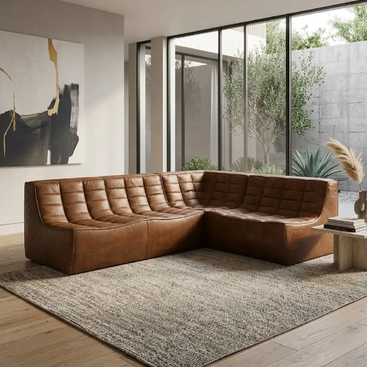 Sectional Modular Leather Sectional Sofa