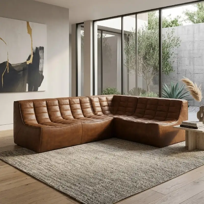Sectional Modular Leather Sectional Sofa
