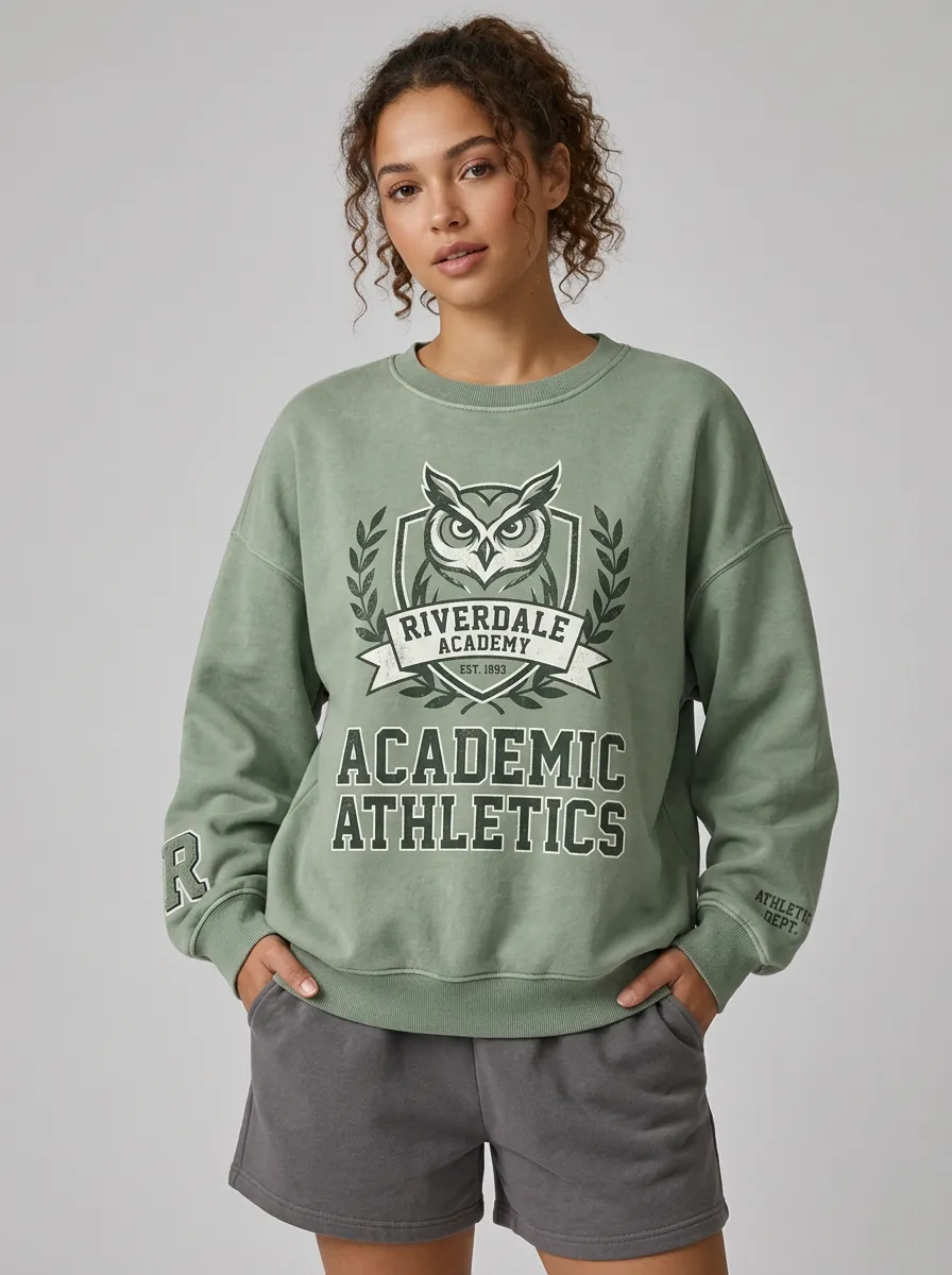 Women's Riverdale Academy Owl Academic Athletics Printed Sweatshirt