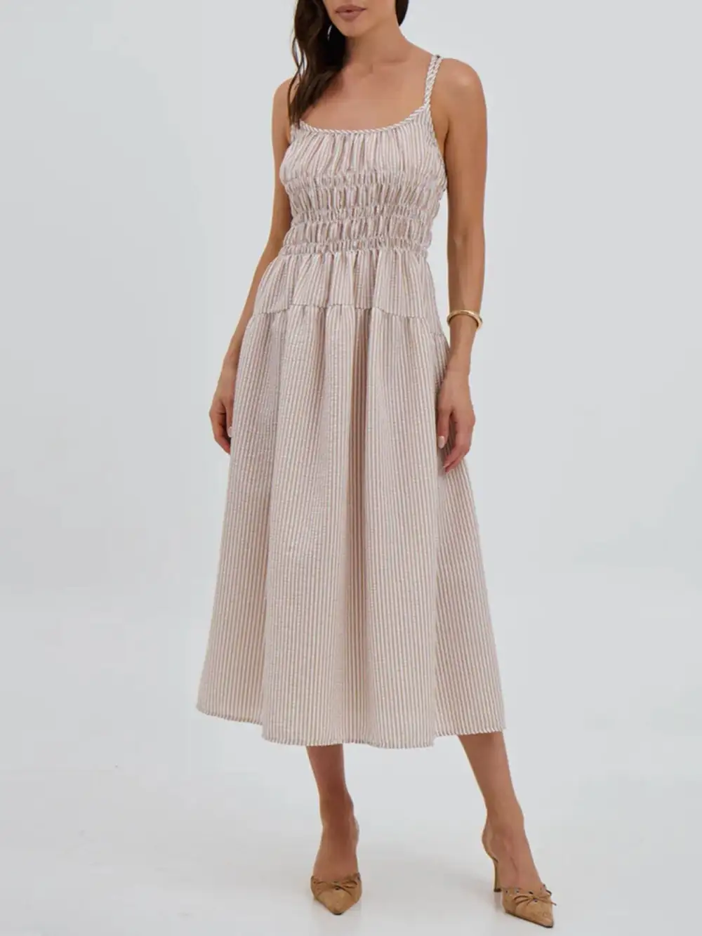 Smocked Midi Dress
