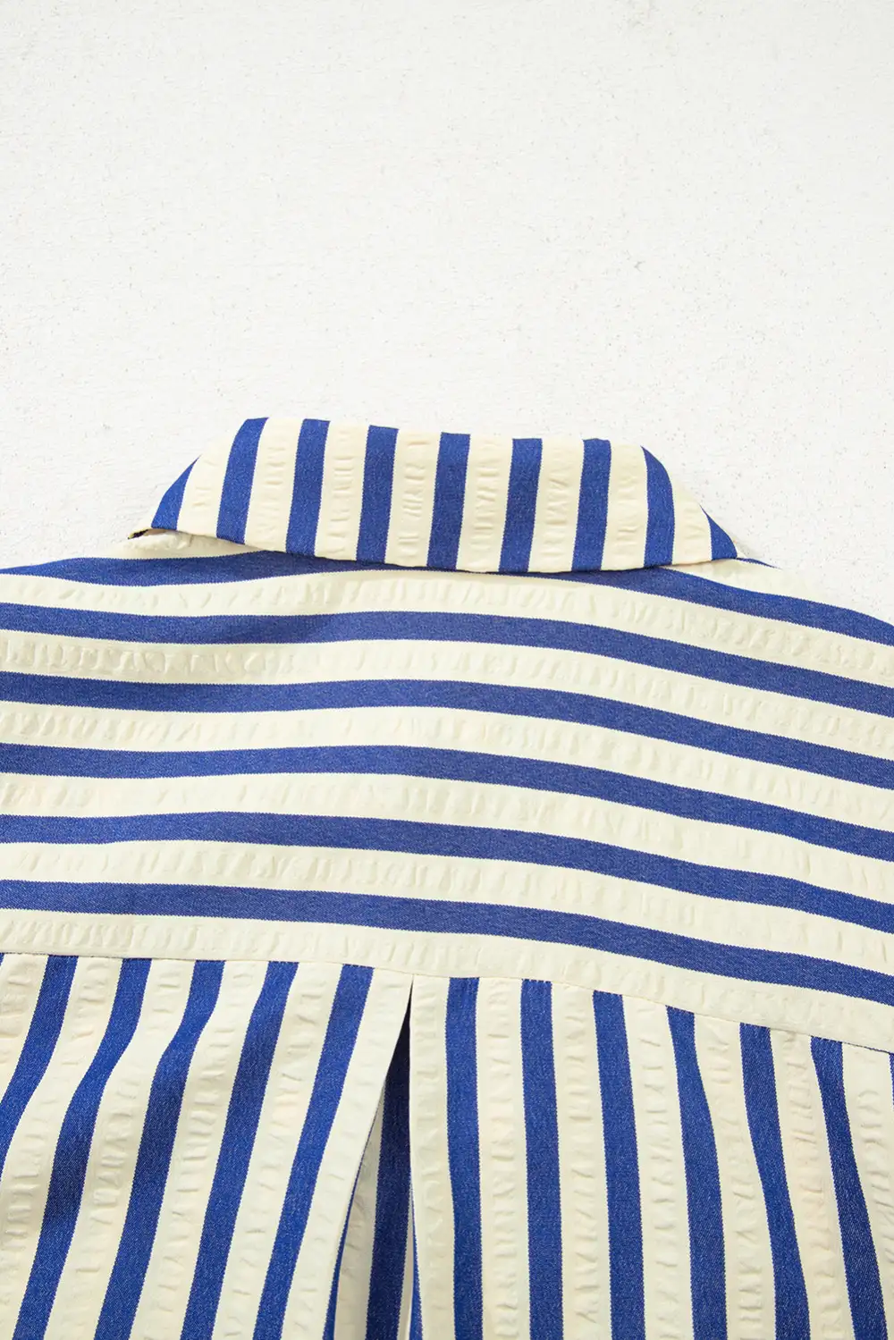 Striped Half Button Pocketed Mini Dress