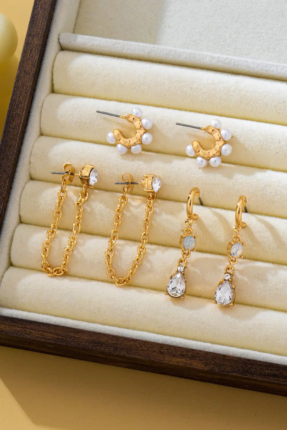 Pearl Hoop Crystal Drop Chain