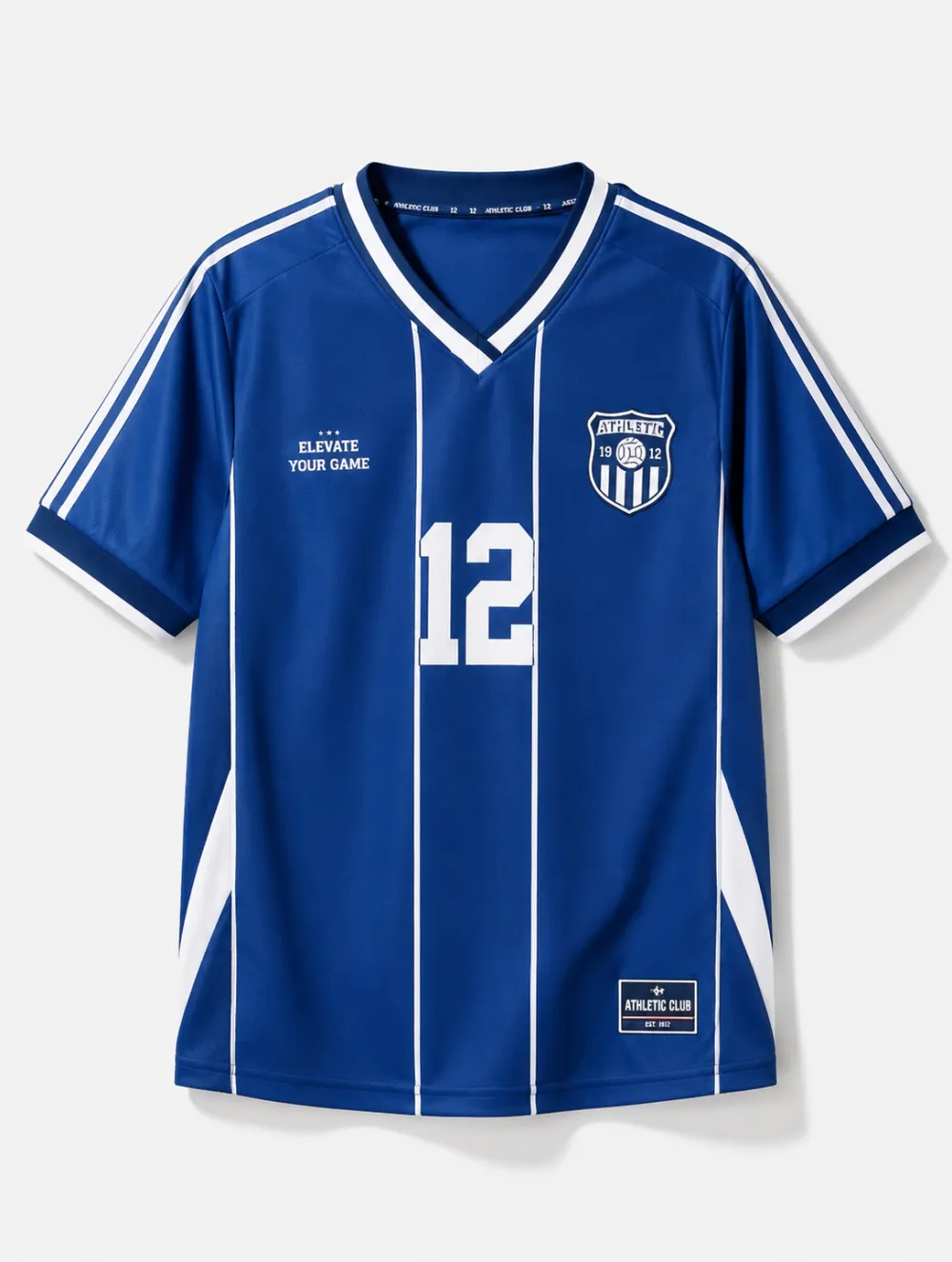 Men's Athletic Club 12 Number Striped Printed Soccer Jersey