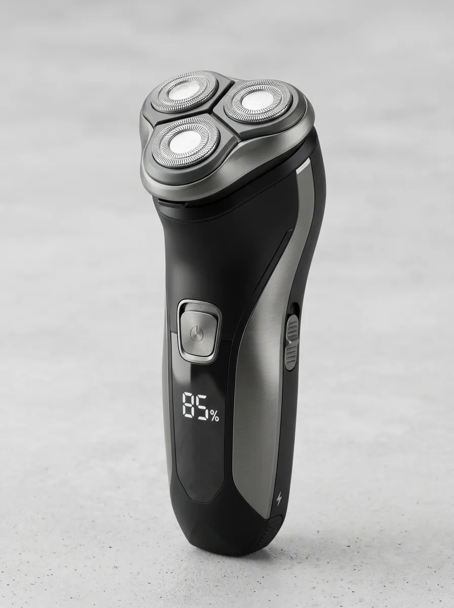 Rotary Triple-Head LED Display Electric Shaver for Home Personal Care