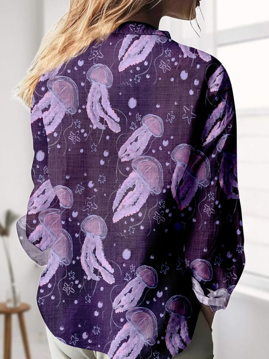 Ocean Jellyfish Print Shirt