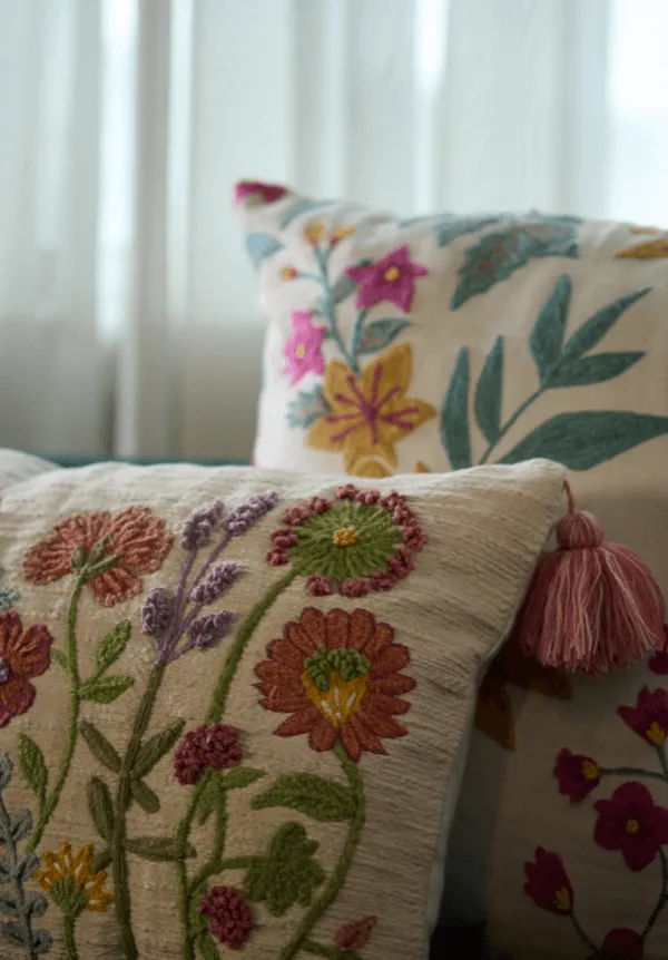 Artisan Floral Decorative Cushion Cover