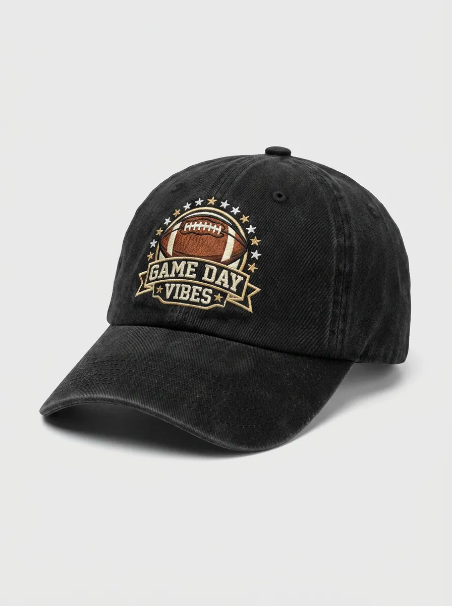 Unisex American Football Lover Game Day Vibes Embroidered Baseball Cap