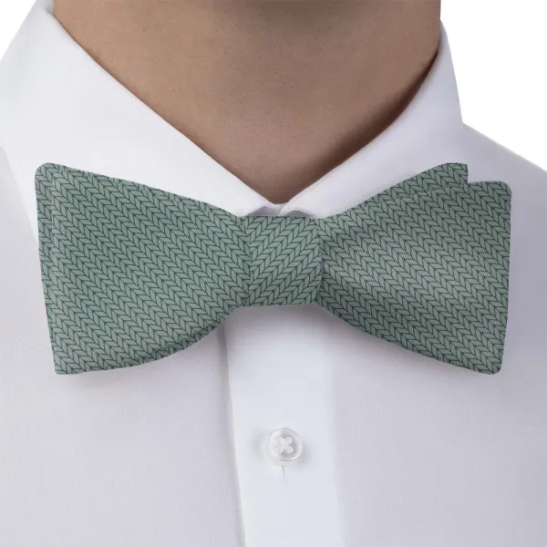 Faux Knit Pattern Bow Tie