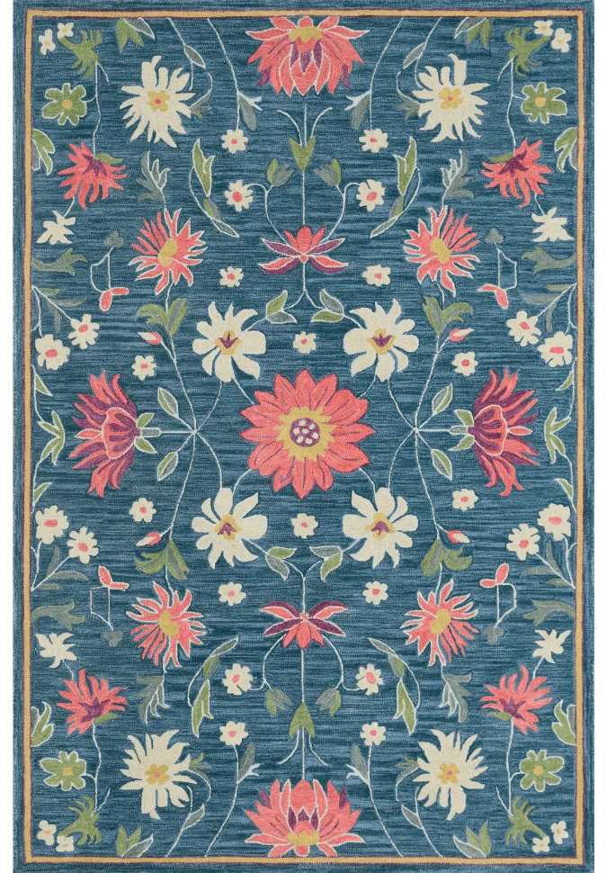 Crafted Bordered Textured Wool Area Rug